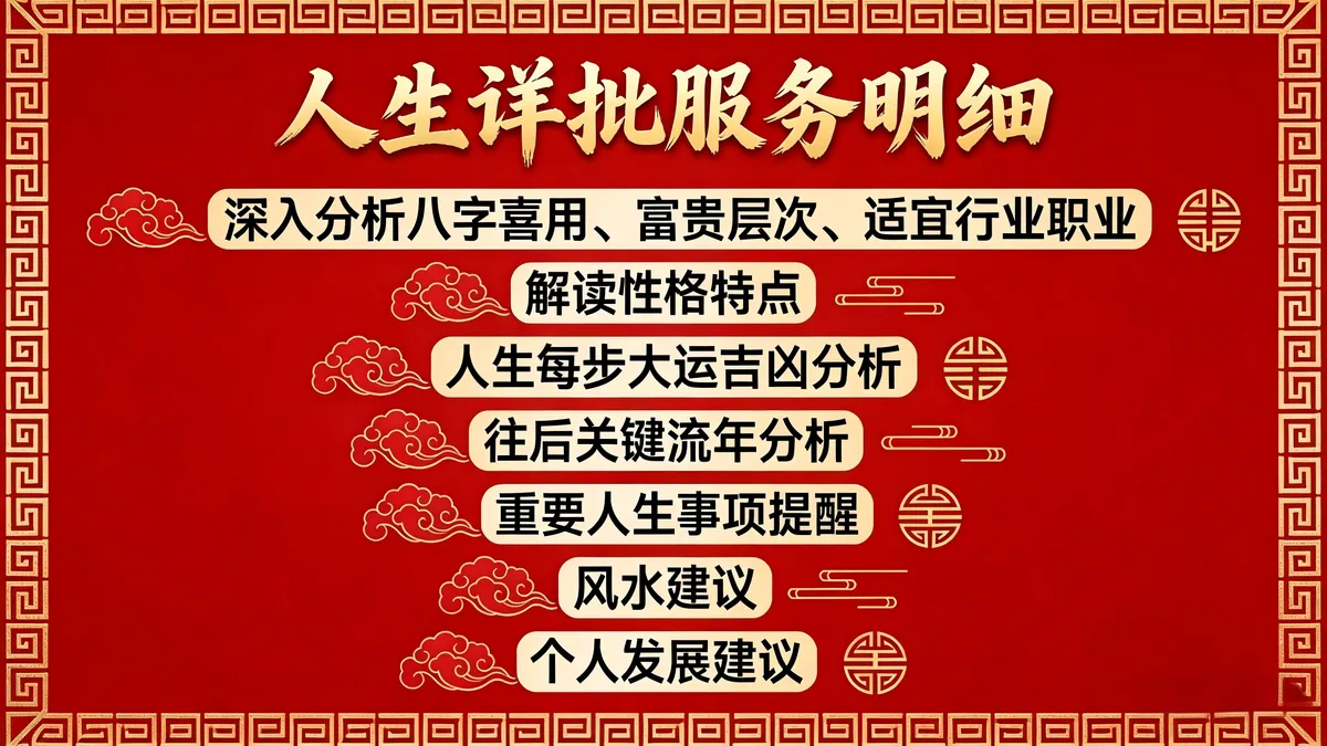 人生详批服务明细